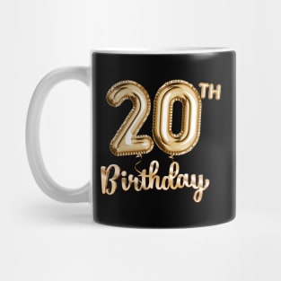 20th Birthday Gifts - Party Balloons Gold Mug